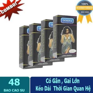 Combo 4 Hộp Bao cao su Innova đen , hộp 12 chiếc