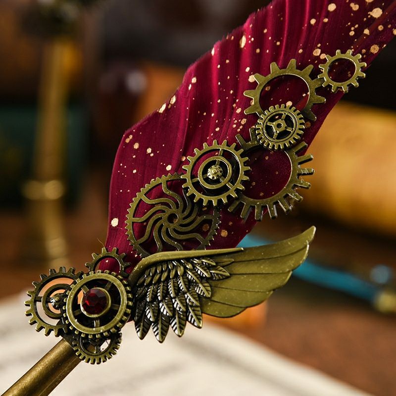 Bút Máy Thiết Kế Lông Vũ Phong Cách Harry Potter Độc Đáo