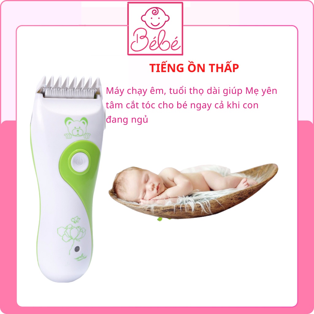 Tông đơ cắt tóc cho bé sạc điện lưỡi thép không gỉ bo góc chống xước da