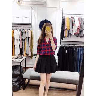 sơ mi kẻ đỏ xanh
