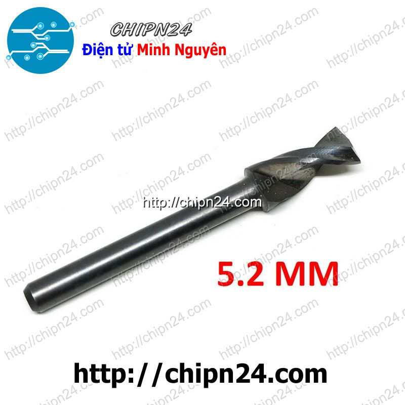 [1 CÂY] Mũi khoan mạch in CNC 5.2mm (Mạch điện tử, PCB)