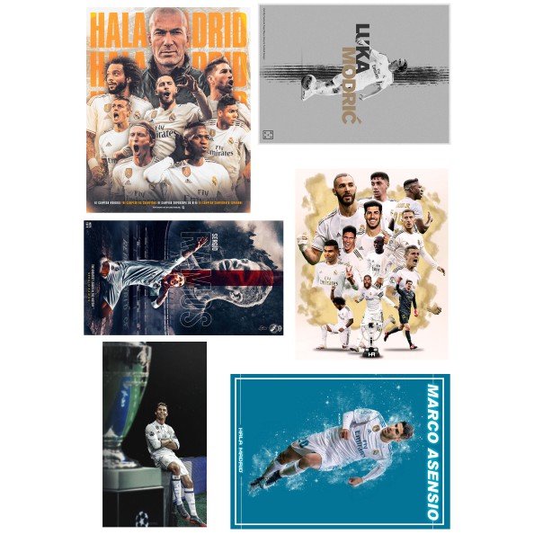 Set 30 sticker hình dán CLB REAL MADRID