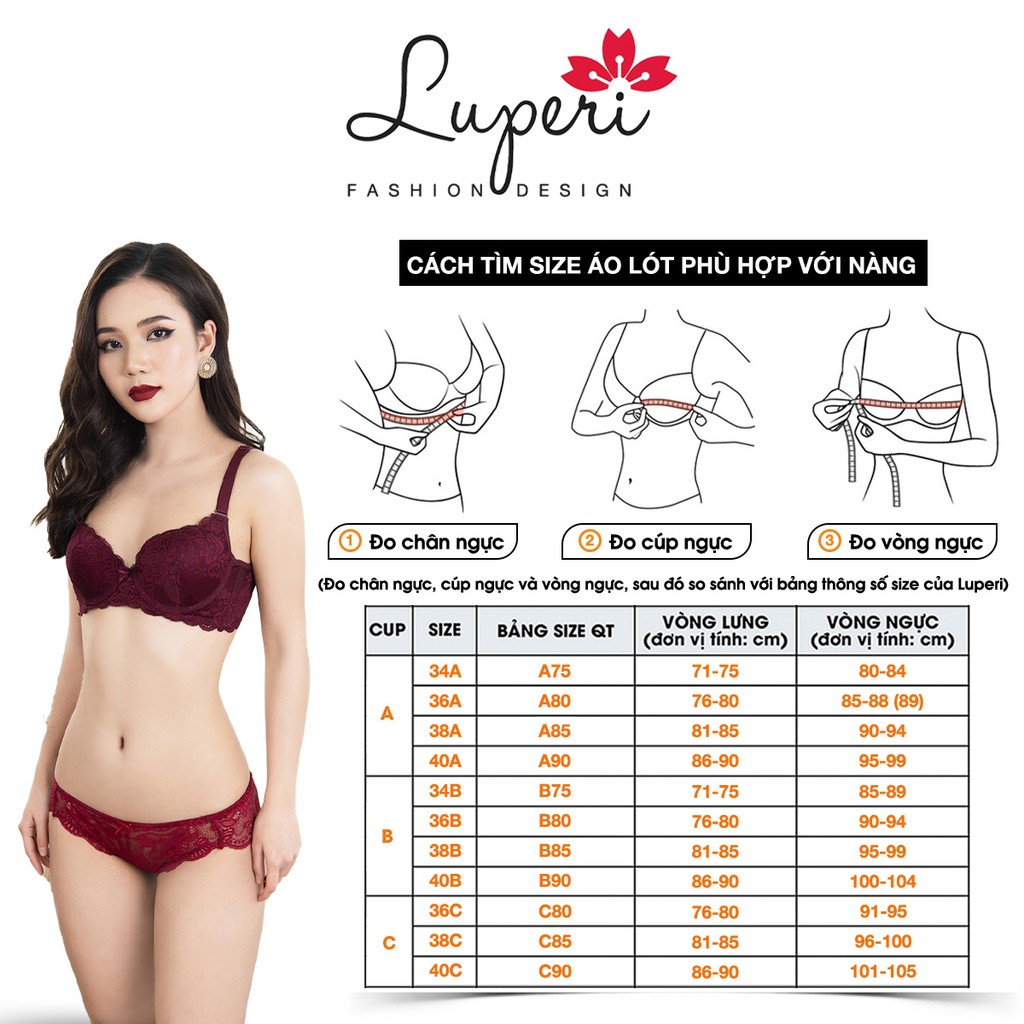 Aó Lót Ren Hoa Có Gọng Luperi Dáng Qủa Vát Ôm Ngực Đệm Dày Vừa Nâng Ngực Hiệu Qủa SP817