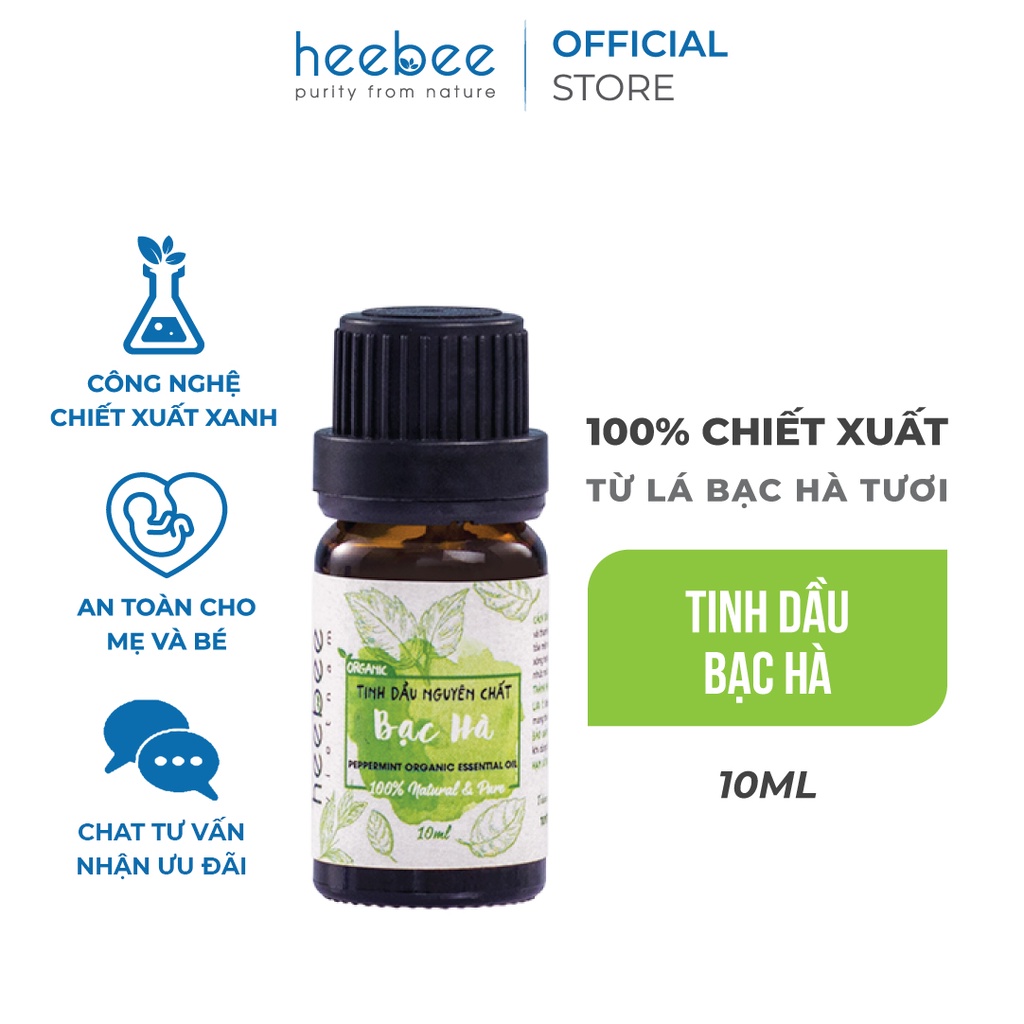 Tinh dầu Bạc hà Heebee 100% thiên nhiên, nguyên chất 10ml