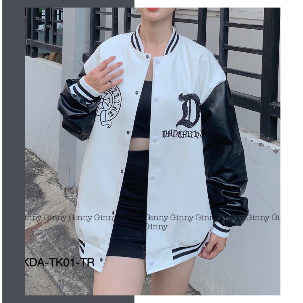 Áo khoác Da Varsity D AKDA-TK01 unisex dày dặn | Siêu đẹp mới ra lò