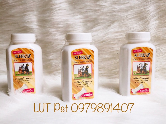 Canxi Thái Lan Sleeky chó mèo - canxi nano dinh dưỡng cho chó mang bầu - lutpet