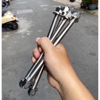 CỐT INOX TIỆN 2 ĐẦU RĂNG ĐỦ SIZE, DÀI TỪ 19CM ĐẾN 27CM