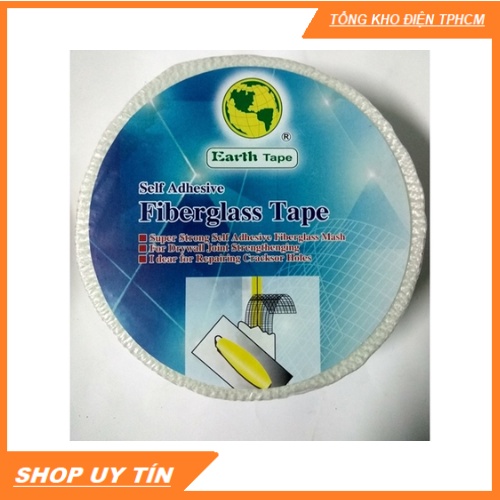 Băng keo lưới Earth Tape 80X50, 100X50, 140X50 Sợi thủy tinh dán trần thạch cao