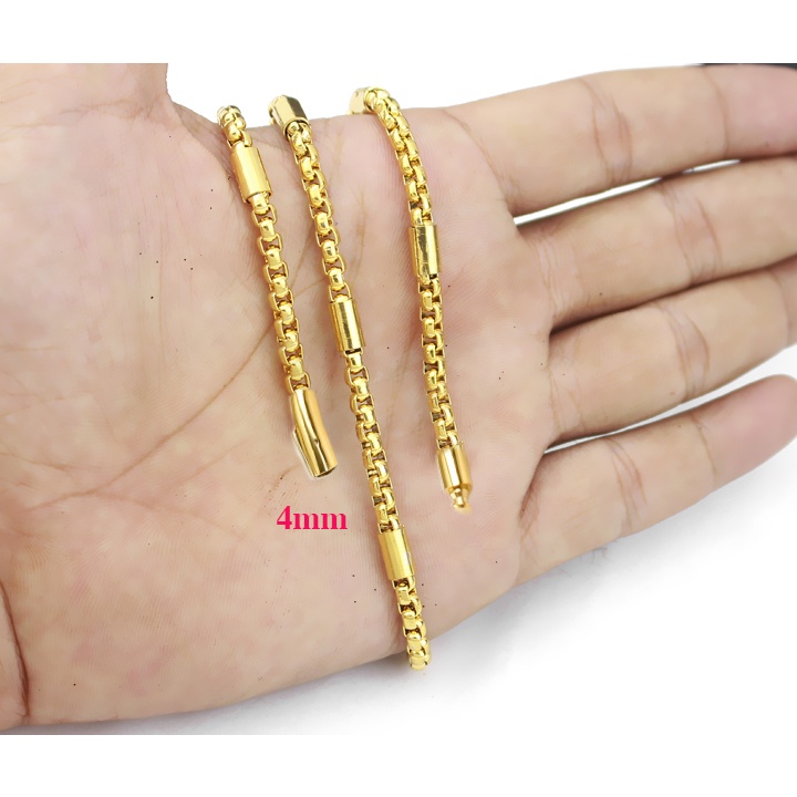 Dây chuyền nam kiểu ống trúc 4ly bọc khoen trơn khóa gài vip siêu đẹp, đem lại vẻ đẹp cá tính, độc đáo cho người đeo