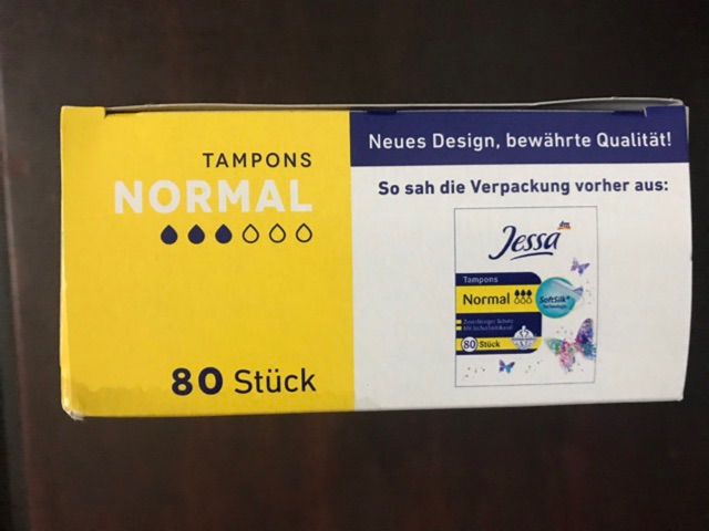 Tampon Jessa Nomal 3 giọt hộp 80 chiếc - Băng vệ sinh dạng nút Tampons Jessa Đức