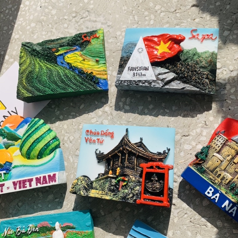 Nam châm hít dán dính trang trí tủ lạnh quà tặng lưu niệm Việt Nam hình ảnh Sapa, Vũng Tàu