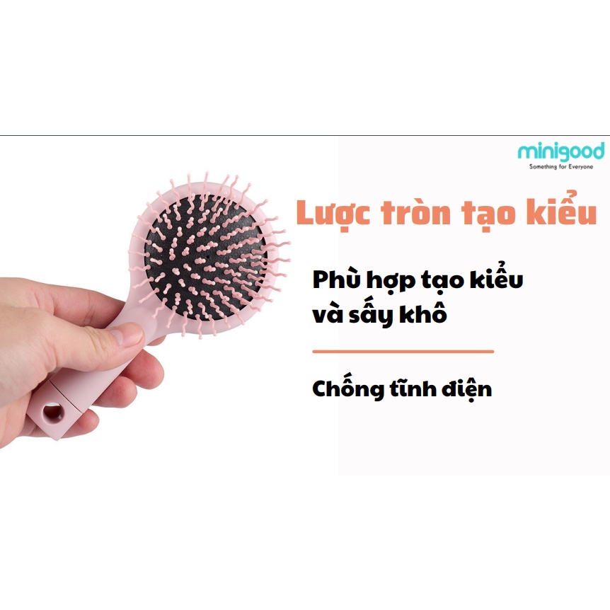 Lược Chải Tóc  Massage Đầu Chống tĩnh điện Có Gương tiện ích  MINIGOOD - Hàng chính hãng