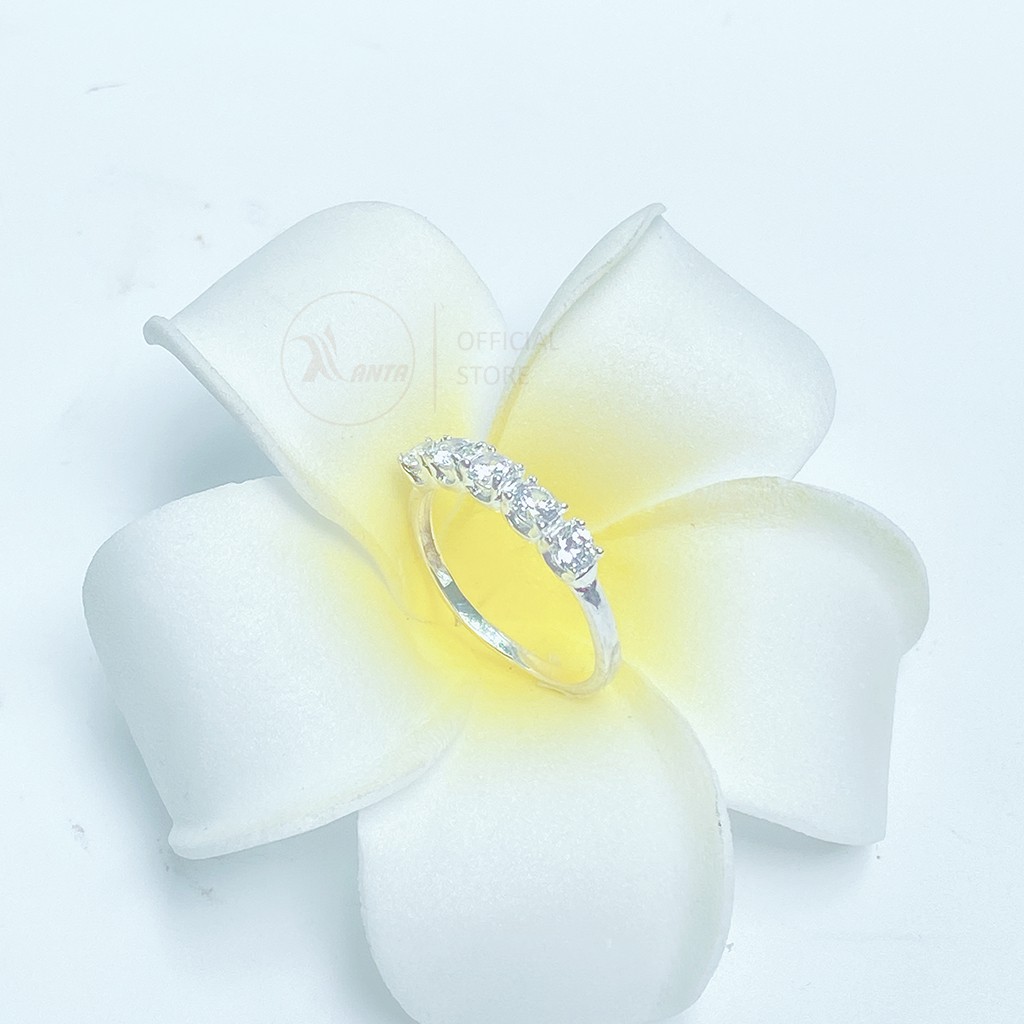 Nhẫn bạc đính đá nhẹ nhàng đơn giản chuẩn bạc đẹp - ANTA Jewelry - ATJ6512M