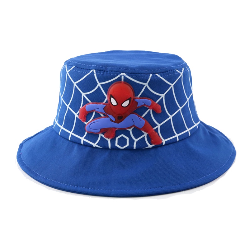 Nón Bucket Chất Liệu Cotton Họa Tiết Spiderman Thời Trang Mùa Thu Cho Bé