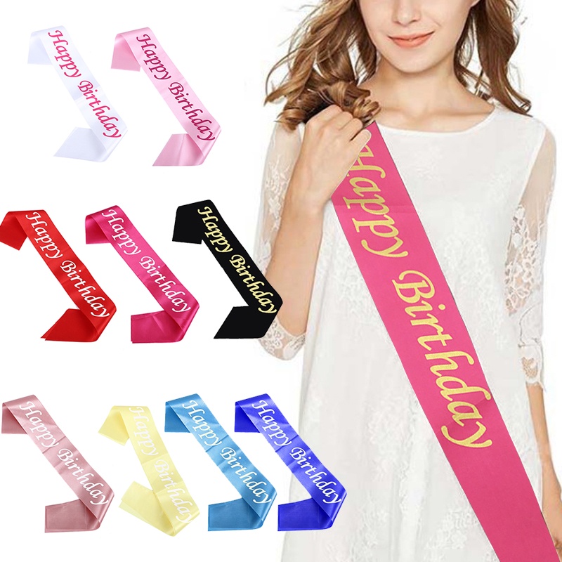 Băng Đeo Chéo Họa Tiết Chữ Happy Birthday