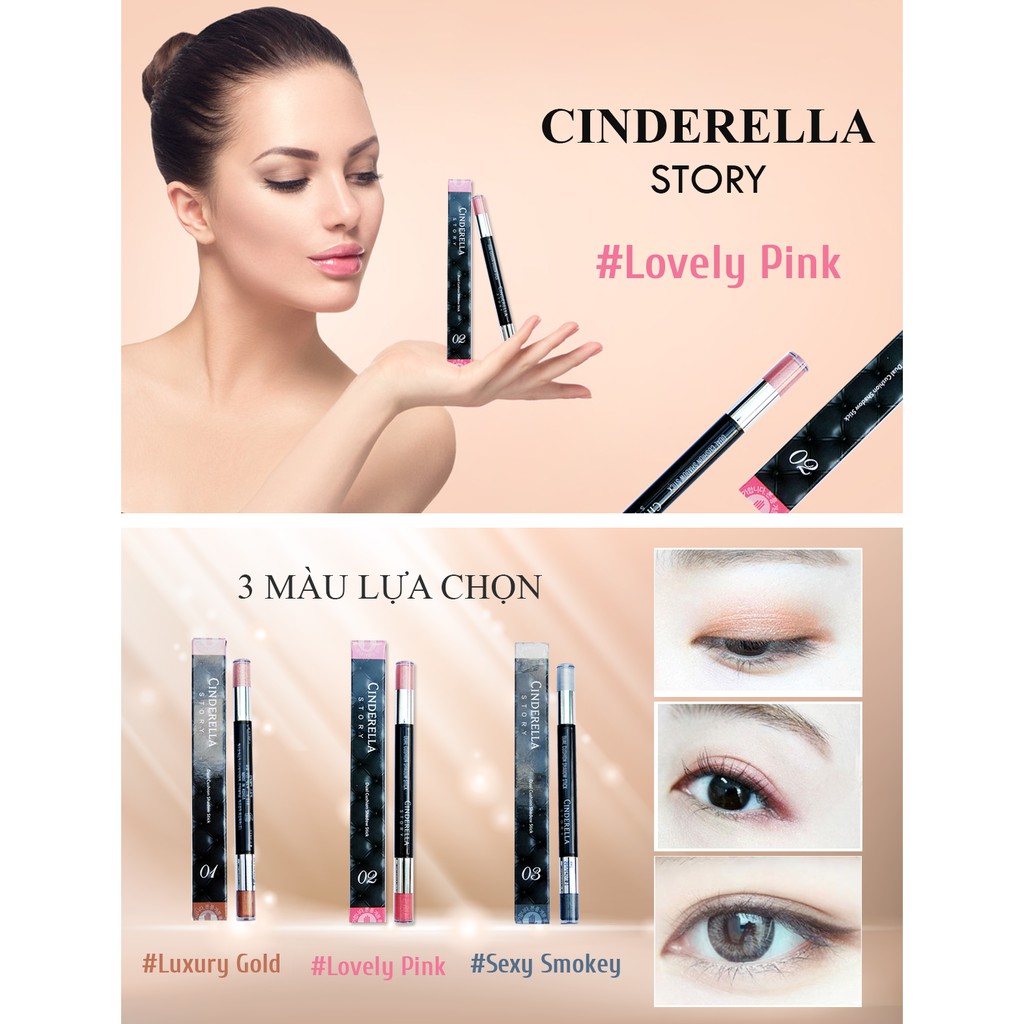 Phấn mắt hai đầu dạng vặn Cinderella story Dual Cushion shadow stick 8g | BigBuy360 - bigbuy360.vn