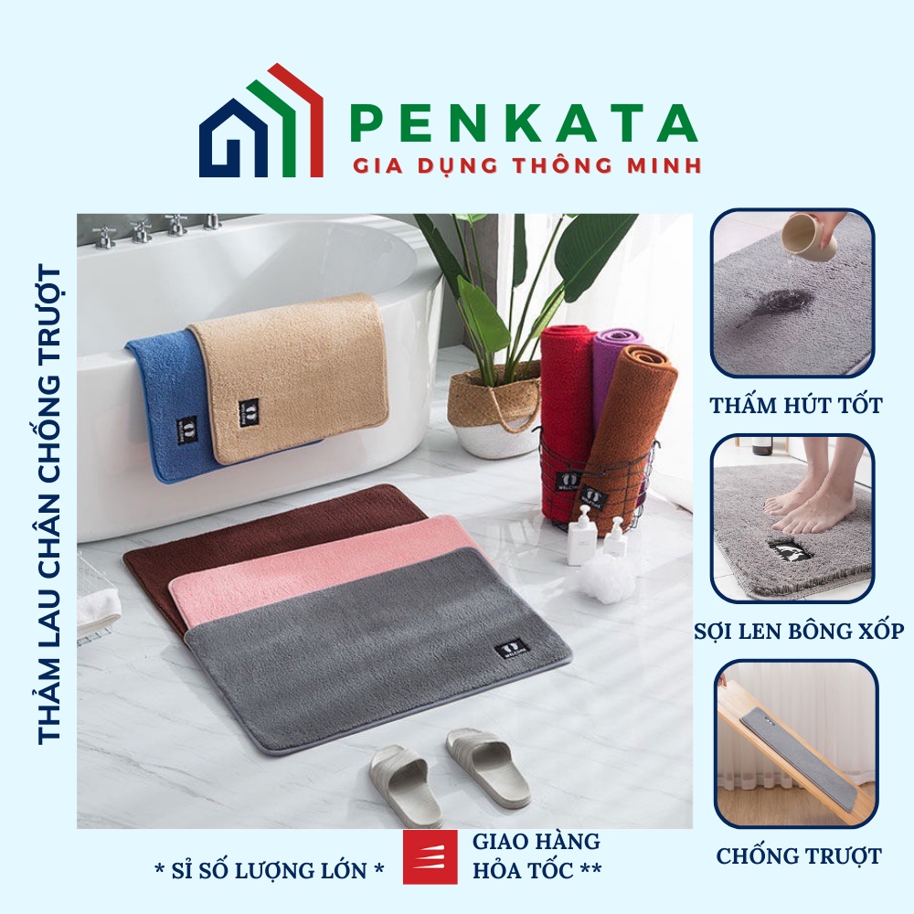 Thảm lau chân, thảm chùi chân chống trượt nhà tắm, nhà bếp PENKATA