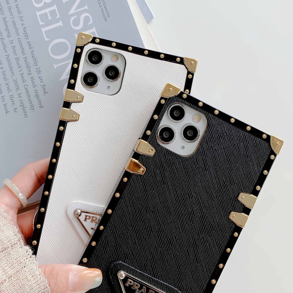 Ốp Điện Thoại Hình Vuông Màu Cam Thời Trang Cho iPhone 13promax 12 11 xsmax xr xs 7P