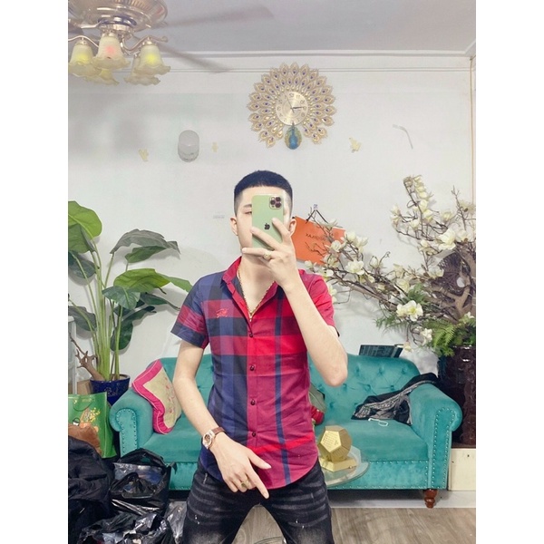 Áo sơ mi nam kẻ ngắn tay bbr, hàng cao cấp | BigBuy360 - bigbuy360.vn