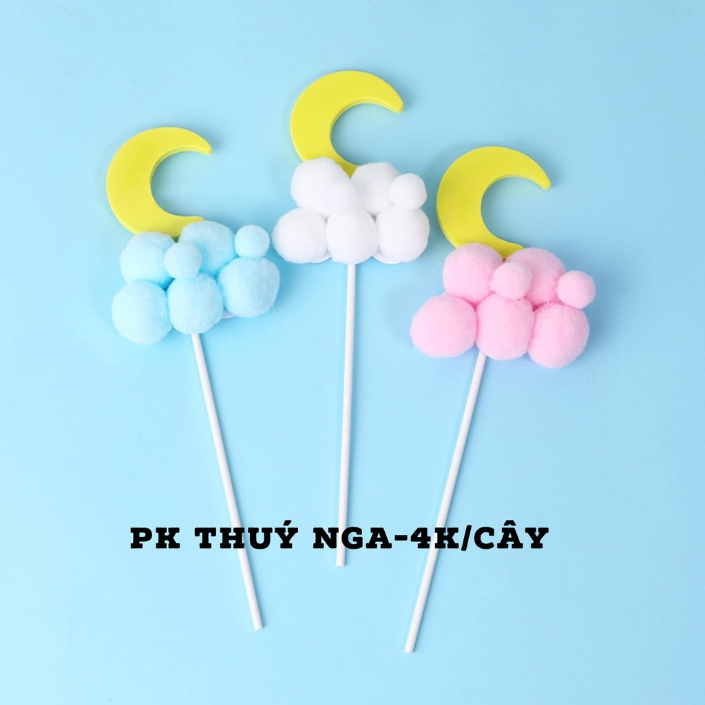 5 SET MÂY TRĂNG TRANG TRÍ BÁNH KEM