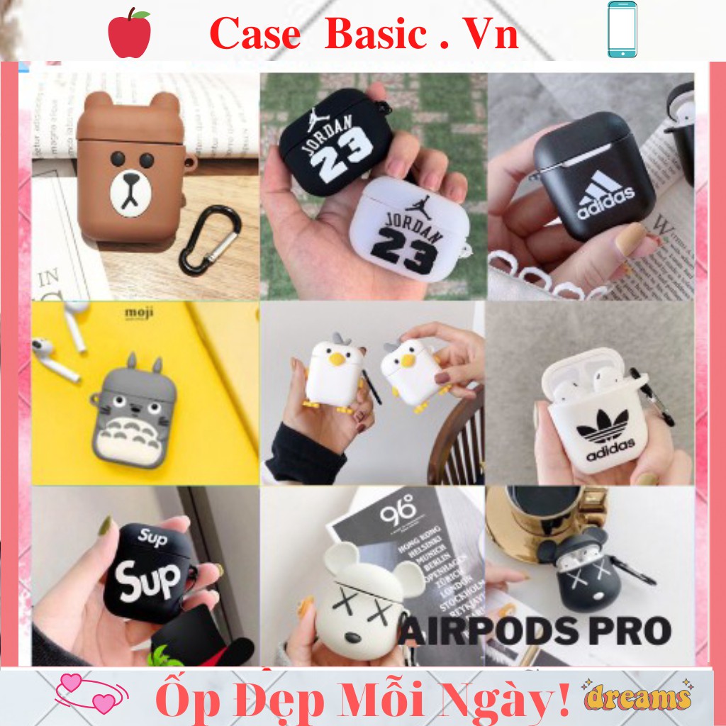 Vỏ Ốp Case airpod airpods 1 2 3 pro 2 pro2 bảo vệ, bao đựng tai nghe không dây bluetooth  Tặng kèm móc