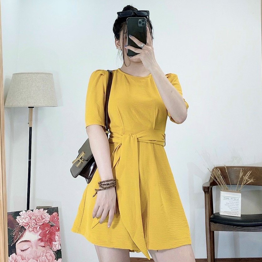 Jumpsuit đũi lụa kèm đai Callene (XK482)