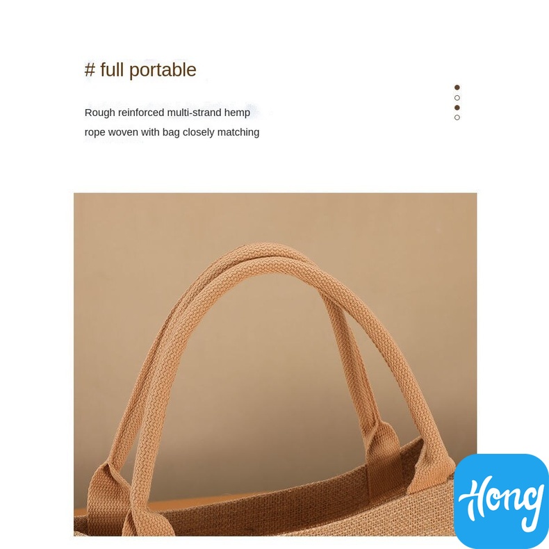 Túi MUJI đựng hộp cơm trưa xách tay chất liệu cói phối lanh chống thấm nước tiện dụng cho nữ