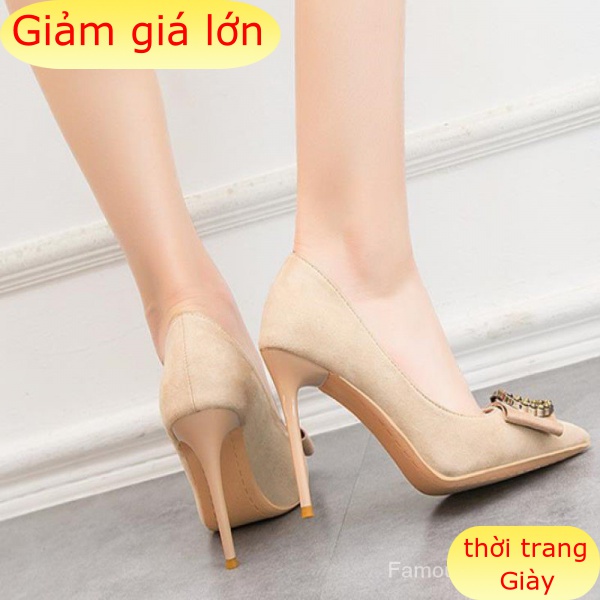 Giày Cao Gót Nữ 10cm Đính Đá Thời Trang