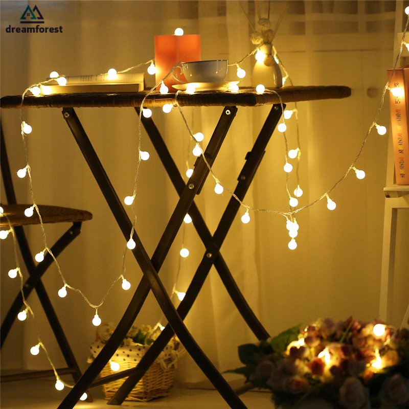Dây đèn led cổ tích thiết kế bóng tròn trang trí tiệc cưới độc đáo