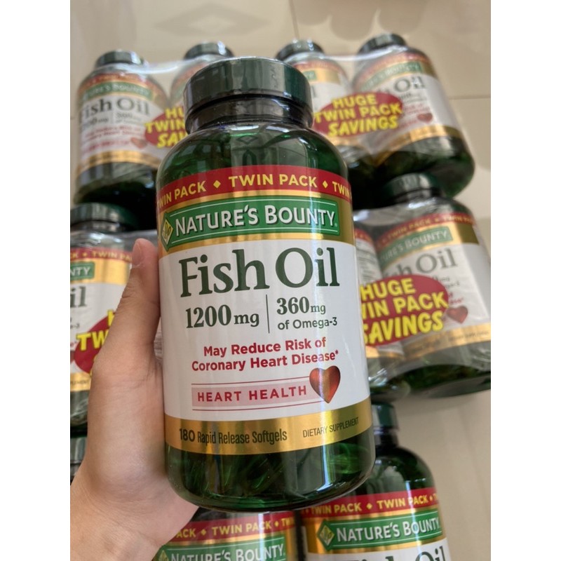 2022 Dầu cá fish oil nature bounty 180 viên, 200 viên