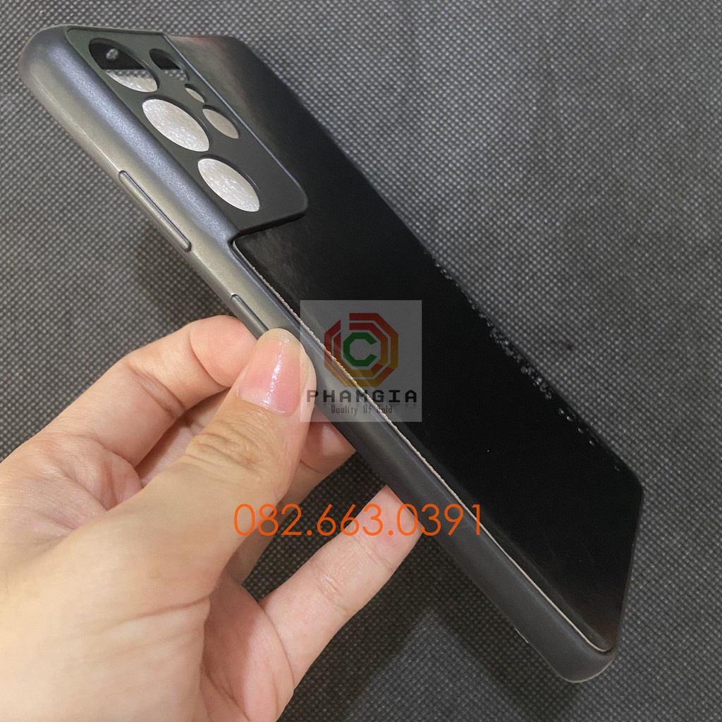 Ốp da Samsung Galaxy S21 Ultra dẻo có viền bảo vệ cam