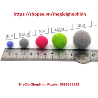 300 Hạt Pompom Nhiều Kích Thước,Màu Sắc