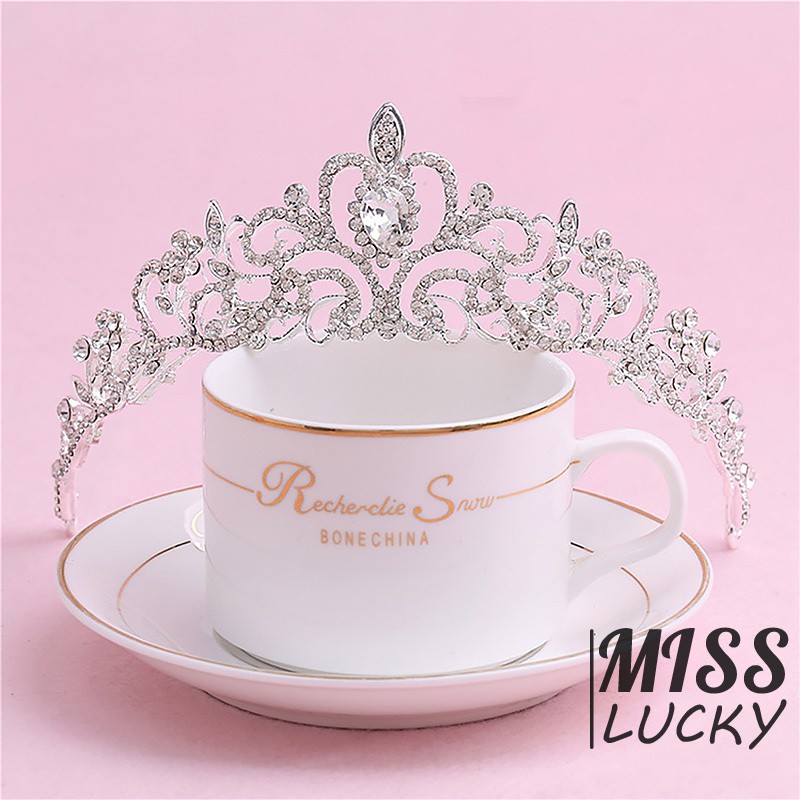 Cài tóc hình vương miện đính đá lấp lánh cho cô dâu