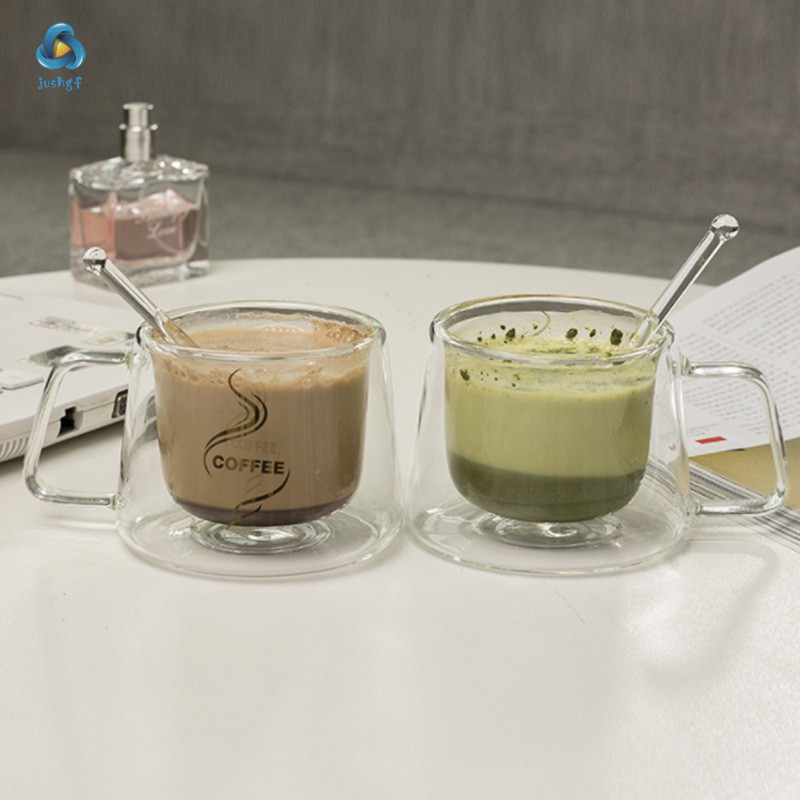 Coffee Mug Espresso Cup Thermal Glass Double Wall High Borosilicate Mugs 