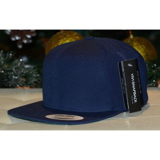 Nón snapback trơn màu xanh navy {Chính hãng - Full Tem},mũ The Classic Yupoong Premium Snapback {Hình thật}