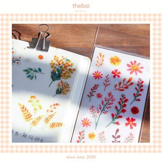 Sticker Hoa Cỏ Trang Trí Sổ Bullet Journal Phong Cách Hàn Quốc