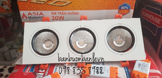 Đèn âm trần rọi mặt vuông ba ASIA 30W