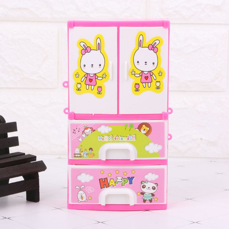 Tủ quần áo ấm áp hình thỏ xinh xắn dành cho búp bê Barbie