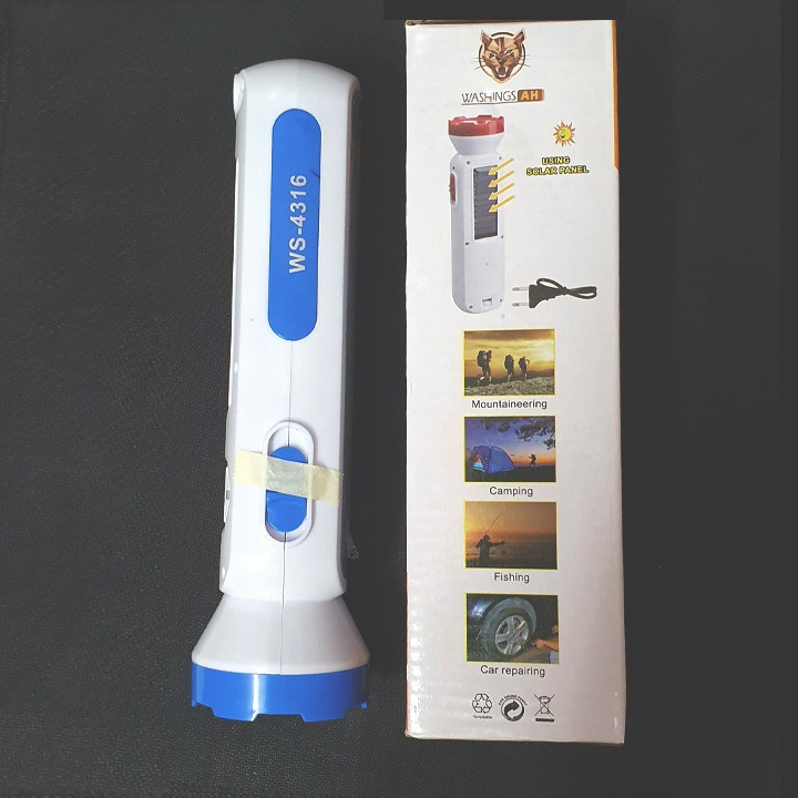 Đèn pin cầm tay 2 chế độ WS-4316 Pin sạc năng lượng mặt trời