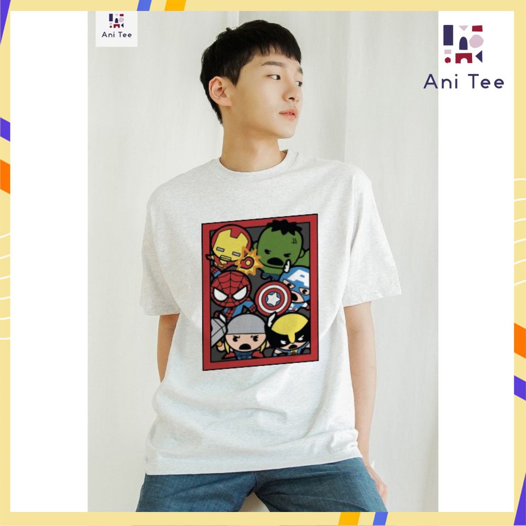 [PREMIUM] [UNISEX] COMBO ÁO THUN COTTON XỊN + SHORT KAKI TEAM AVENGERS HOẠT HỌA