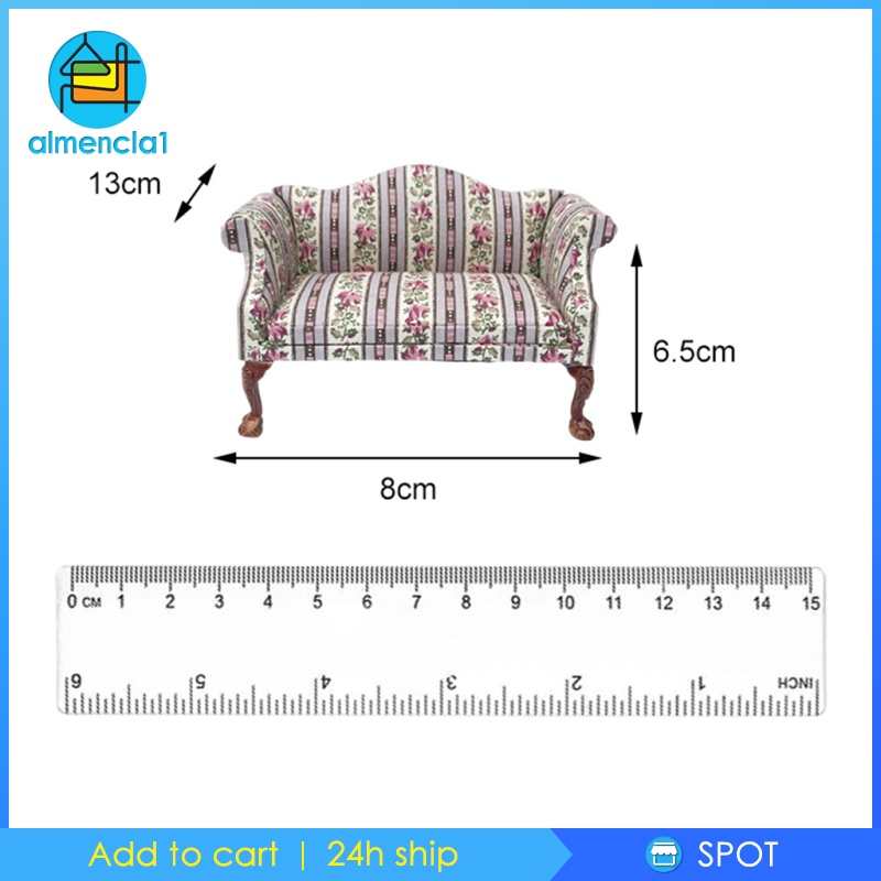 Mô Hình Ghế Sofa Mini Tỉ Lệ 1 / 12 Dùng Để Trang Trí Nhà Búp Bê