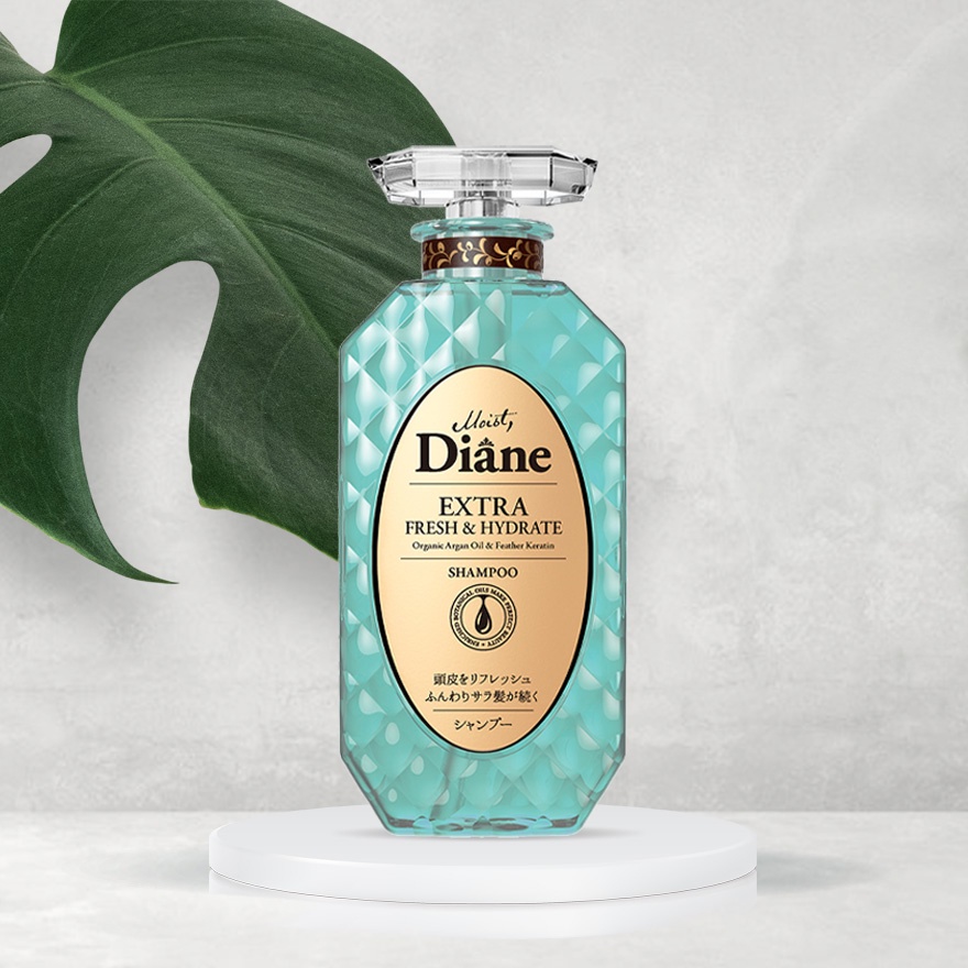 Dầu Gội Moist Diane Extra Fresh &amp; Hydrate Shampoo Kiểm Soát Dầu Thừa Hương Khuynh Diệp 450ml