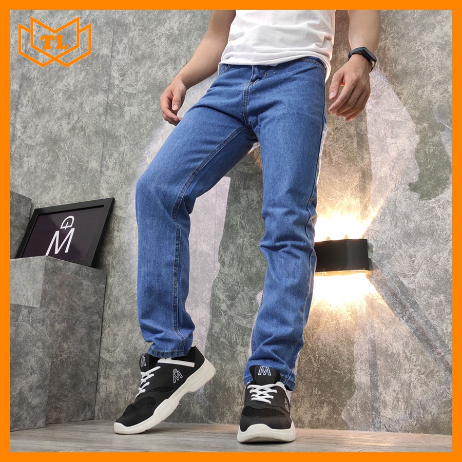 Quần jean nam trơn ống suông vải đẹp không co giãn TL63 Shop Thành Long