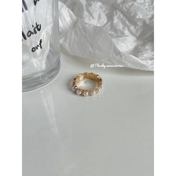 Nhẫn ngọc pearl tròn