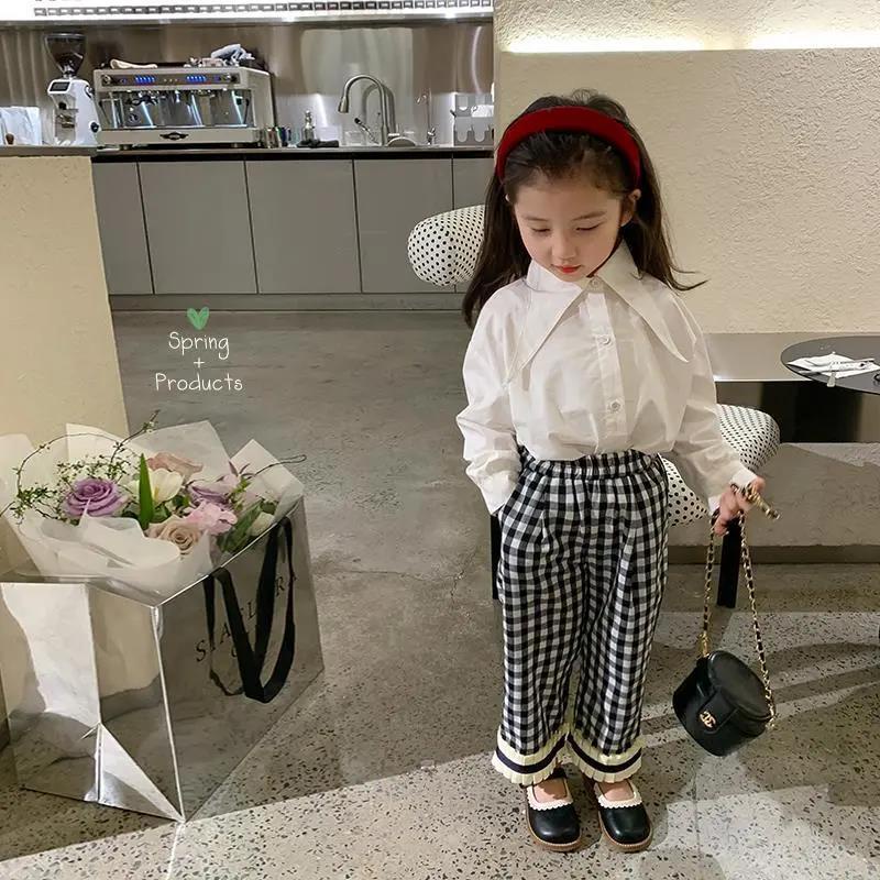 [Babycat] Hàng Có Sẵn Quần Dài Dáng Rộng Phong Cách Hàn Quốc Nhật Bản Thường Ngày Thời Trang Mùa Xuân Cho Bé Gái