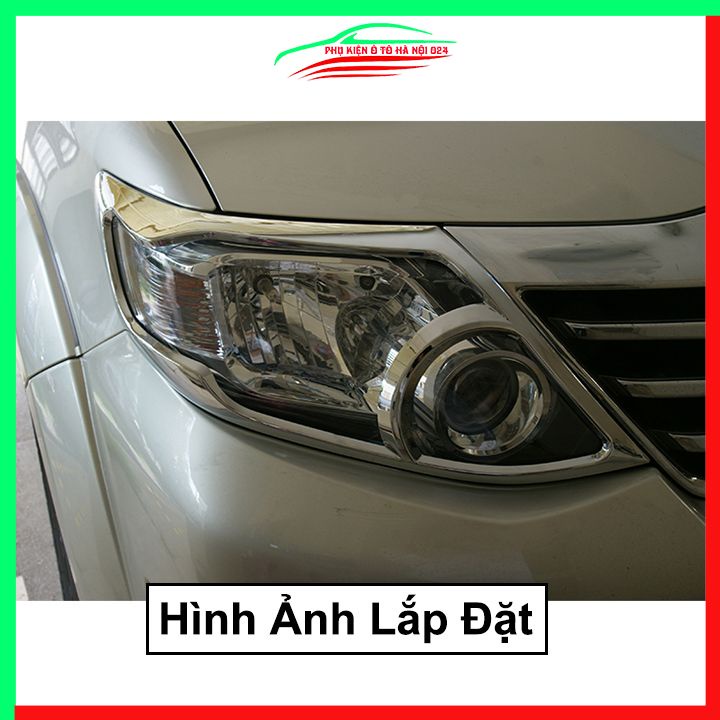 Ốp viền đèn pha hậu mạ crom Fortuner 2012-2016 chống trầy trang trí bảo vệ xe