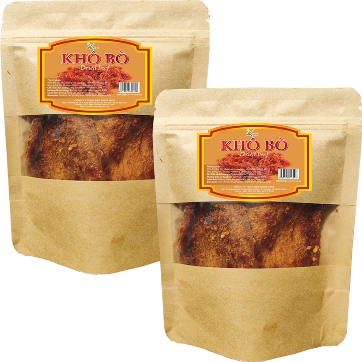 COMBO 2 BỊCH KHÔ BÒ MỀM THƠM NGON HIỆU SK FOOD - TỔNG 300G
