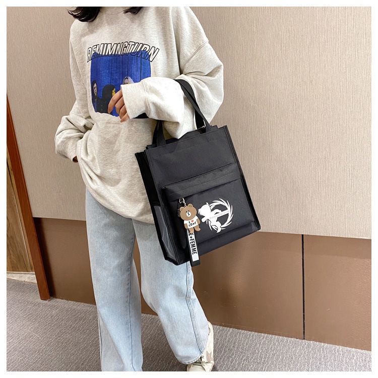 Túi Vải canvas Đựng Sách Khổ A4 Chống Thấm Nước Đa Năng Dành Cho Nam Và Nữ