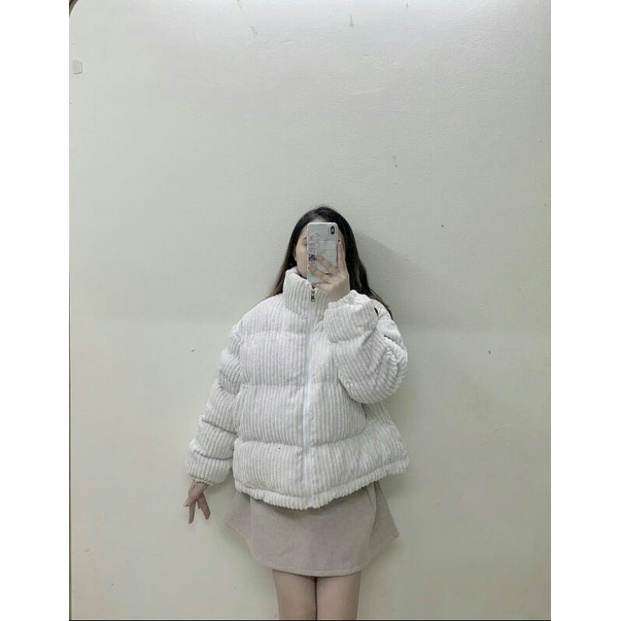 [Có sẵn-ảnh thật]Áo phao nhung tăm phong cách Hàn Quốc siêu ấm áp mùa đông 2021 | BigBuy360 - bigbuy360.vn