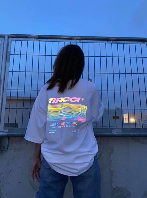 Áo Thun Tay Lỡ phản quang 7 màu CIRCIT ✨ Đen/ Trắng  Nam nữ Unisex